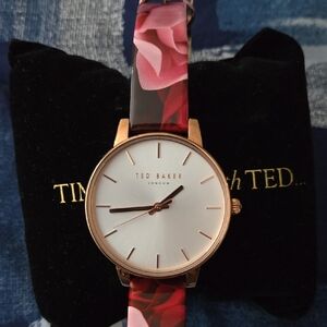 Ted Baker Rose Gold Watch with Pink Floral Strap